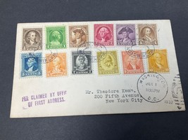 1932 FDC U.S. Stamps #704-715 Washington D.C Jan. 1st Non-Delivery VF - $128.48