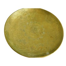 Chinese Brass Decorative Bowl Serpents Dragons Vintage - £17.12 GBP