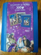 300 Pc EZ Grip Glitter Puzzle &quot;A Child is Born&quot; BOOK SHAPED Religious Na... - $19.79