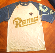 Rams Tan and light blue short sleeved shirt. Size XL. Made by No Huddle.  - $23.00