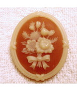 Avon Cameo Silhouette Scatter Pin 1 1/2&quot; Lucite Lapel Brooch 3D Floral 1... - £11.57 GBP