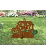 36in Wide Jack O Lanterns Halloween Sturdy Rust Metal Yard Art Lawn Scul... - $5,028.69 MXN