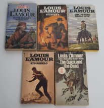 5 Louis L&#39;amour Western Books Lot Vintage Quick and the Dead Kilkenny Kid Rodelo - £9.47 GBP