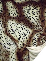 LEOPARD PRINT Queen Size Soft Luxury Flannel Sherpa Bed Spread Blanket 79&quot; x 95&quot; - £55.32 GBP