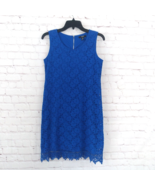 Alfani Dress Women Petite Medium Blue Sleeveless Lace Lined Mini Classic... - £19.65 GBP