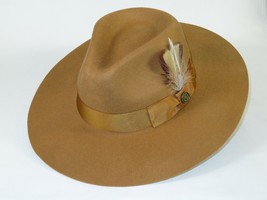 Mens Hat By BRUNO CAPELO Australian Wool Wide Brim Fedora Duke DU723 Acorn Camel image 2