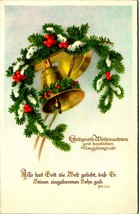 Gelegnere Weihnachten Happy Christmas German Bells Wreath UNP DB Postcard C6 - £8.48 GBP