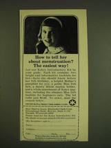 1966 Kimberly-Clark Kotex Introductory kit Ad - Tell her about Menstruation - £14.78 GBP