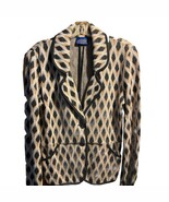 Pendleton Brown Cotton Diamond Argyle Print Blazer Jacket Pockets Womens... - $47.39 CAD