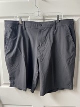 Hang Ten Mens Size 40 Flat Front Charcoal Dark Gray Shorts Checked Slash Pockets - £12.33 GBP