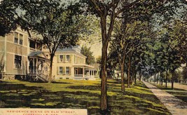 Elm Street Residences Coffeyville Kansas 1910 postcard - £5.93 GBP