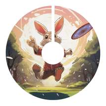 Disc Golf Rabbit: Bunny Aiming Frisbee for Basket Chain - Christmas Tree... - £53.30 GBP