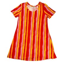 NEW Pioneer Women Dress Large 12 14 Sunset Striped Pink Red Orange Yellow Rayon - £10.78 GBP