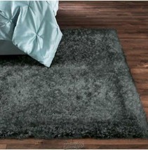 Northern Lights Shag Rug 30&quot; x 48&quot; Grey Lurex High-Pile Polyester/Latex/Cotton - £22.89 GBP