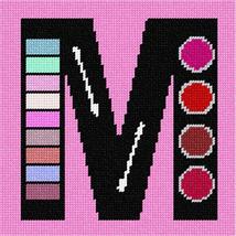 Pepita Needlepoint kit: Letter M Makeup Palette, 7&quot; x 7&quot; - £39.74 GBP+