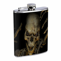 Skeleton Theme D12 Flask 8oz Stainless Steel Hip Drinking Whiskey - £11.64 GBP
