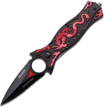 New! 8&quot; Tac Force Red Dragon Spring Assisted Tactical Folding Knife Blade Pocket - £14.03 GBP