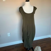 NWOT PIER ANTONIO GASPARI Sleeveless Olive Green Jersey Dress SZ IT 42/U... - £102.08 GBP