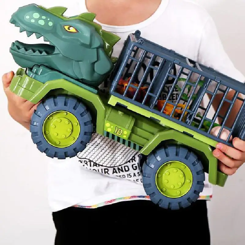 Play 39cm Tyrannosaurus Car Toy Dinosaurs Transport Car Truck Toy Pull Back Vehi - £57.85 GBP