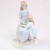 Meico Inc. Fine Porcelain Figurine Of A Mother Reading A Book To Her Daughter - £12.28 GBP