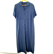 Style &amp; Co Maxi Shirt Dress Womens size 18W Short Sleeve Button Front Bl... - £21.54 GBP