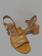 MIZ MOOZ WOMEN&#39;S ANKLE STRAP LEATHER HEELED SANDALS  ORANGE 37EU / 7US  ... - $39.95