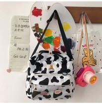Japanese Kawaii Backpack Women Student itabag JK Handbags Cow Pattern Crossbody  - £29.75 GBP