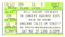 Grateful Dead Concert Ticket Stub May 27 1989 Concert Against AIDS Oakland CA - £27.65 GBP