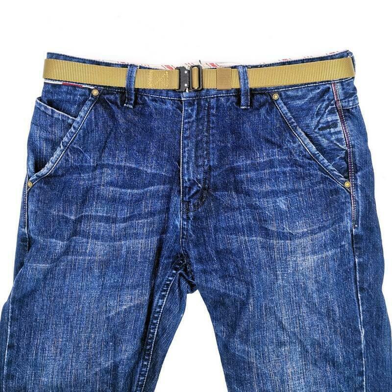 1 inch Wide Men's Belt with Metal Buckle Light Weight Nylon Skinny Belt for Jean