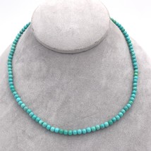 Kingman Genuine Natural Turquoise 4mm Bead Strand Necklace 17&quot; (#J6586b) - £166.59 GBP