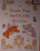 Janlynn "Patchwork Angels Birth Announcement" Counted Cross Stitch Kit 11"x 15" - $9.99