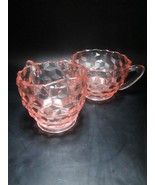 FOSTORIA PINK WHITEHALL JEANETTE CUBIST CREAMER AND SUGAR - $54.45