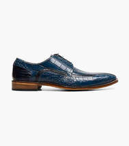 Men's Stacy Adams Shoes Crocodile Leather Print GABARDO 25681-400 Blue image 3