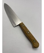 Chef Knife Kansas City 8”  Wood Handle Stainless Full Tang Vintage Japan - £20.49 GBP