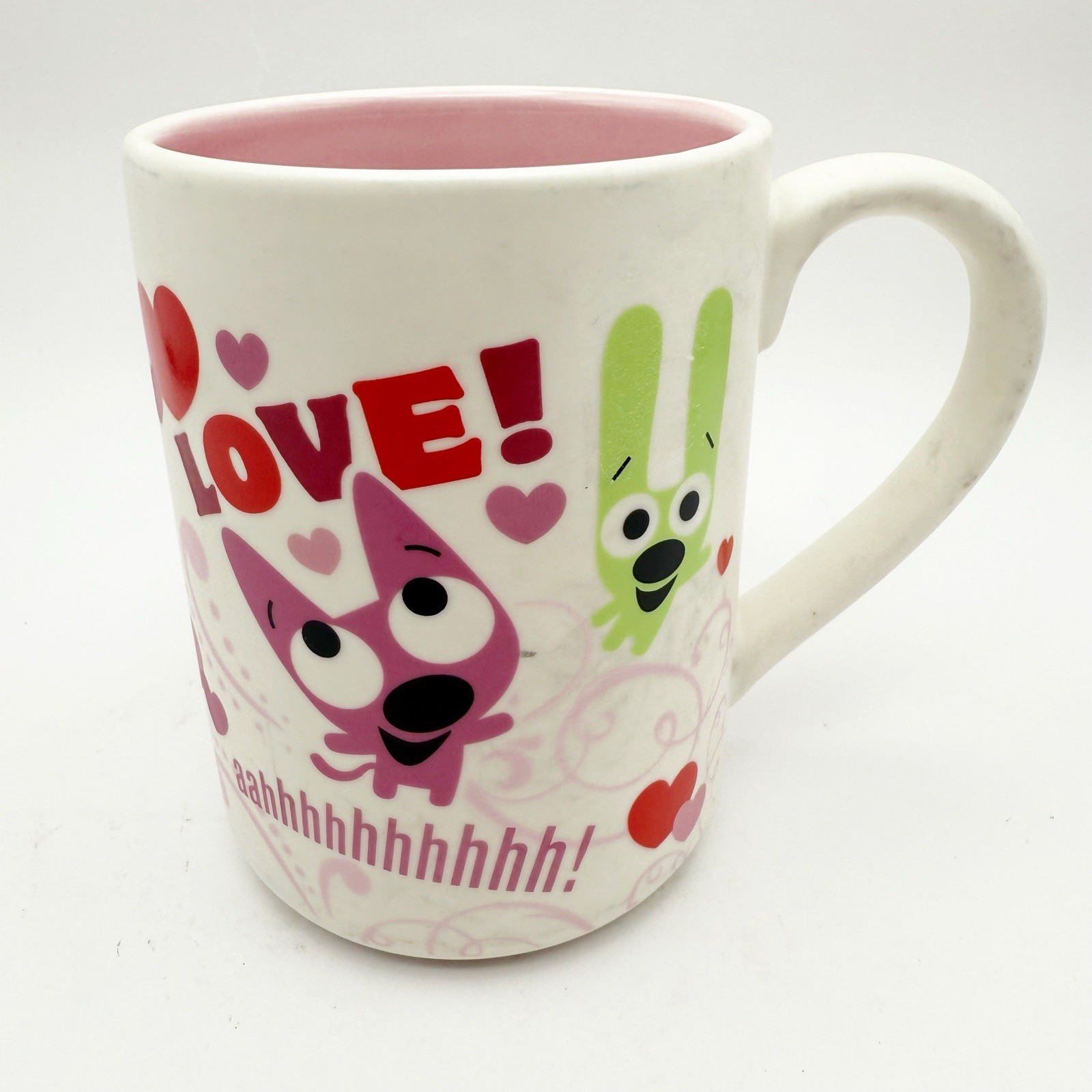 Vintage Classic Hoops &amp; YoYo Coffee Mug LOVE Pink Inside by Hallmark - $19.99