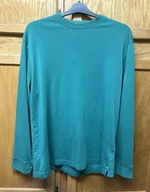Bugatchi Uomo Mens Round Neck Long Sleeve Solid Green Top Tee Tshirt - £38.95 GBP