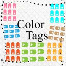 Color Star Tags 1-Digital Clipart-Art Clip-Gift Cards-Banner-Gift Tag-Je... - $6.86 CAD