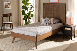 Tarana Ash Walnut Twin Size Platform Bed - $9,409.49 MXN