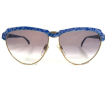 Vintage Mondi Sunglasses Speckled Blue Gold Round with Purple Gradient L... - $39.59