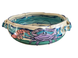 Lucianne Carmichael NOLA New Orleans Art Pottery Large Bowl or Centerpiece - £158.75 GBP