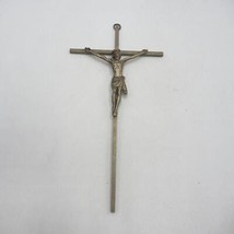 Metal Crucifijo Con / Jesús Estatuilla De Pared Colgante - £26.58 GBP