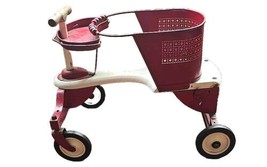 Antique 1950&#39;s ~ TAYLOR TOT ~ Metal &amp; Wood ~ Baby Walker ~ Red White Chi... - $121.20