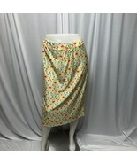 Lily by Firmiana Midi Skirt Womens Size Medium Green Pink Orange Floral ... - $17.63