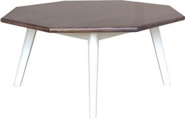 Cocktail Table Trade Winds Nantucket Splayed Legs Octagonal White Coco Brown - £865.64 GBP