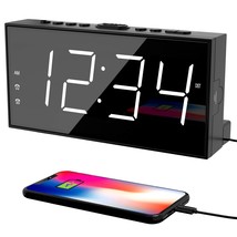 Alarm Clock for Bedroom 2 Alarms Loud LED Big Display Clock with USB Charging... - £25.76 GBP