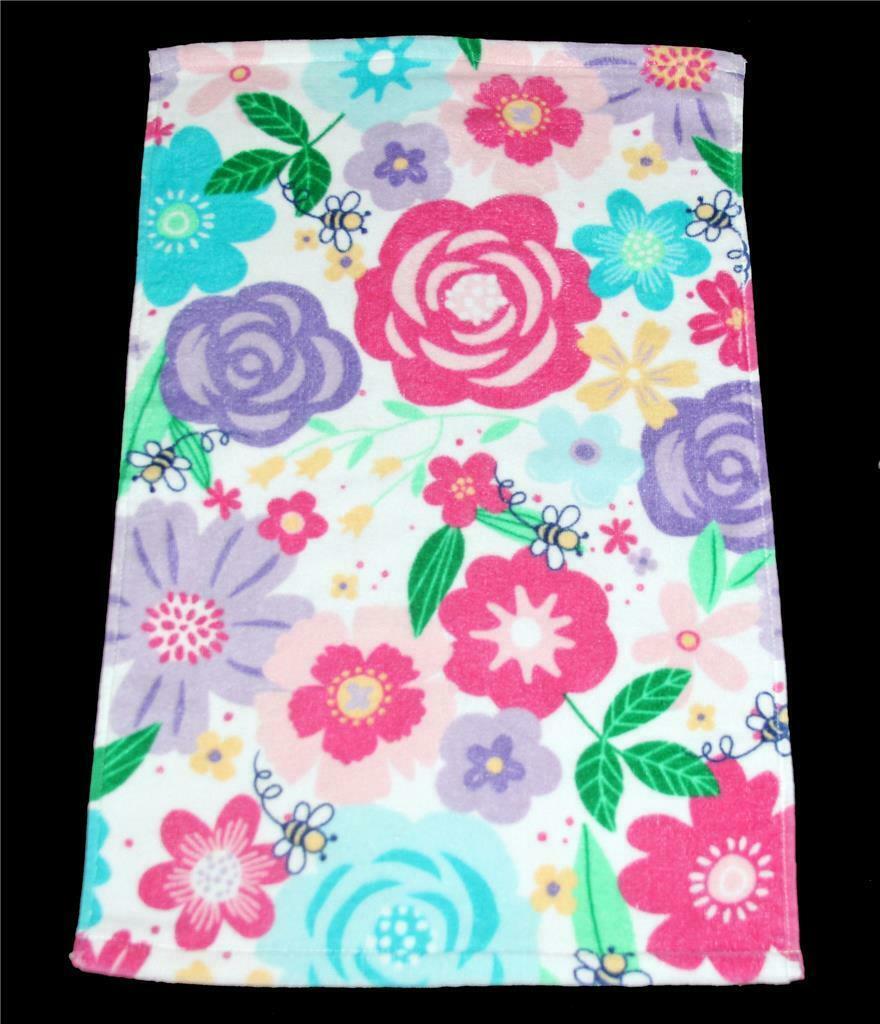 Kassafina Big Bold Colorful Spring Flowers Bumble Bees Decorative HAND T... - $14.99