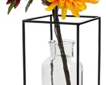 Decorative Glass Vase With Metal Wire Stand: Clear Vase Decoration For M... - $39.93
