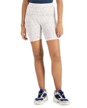 INC International Concepts Snakeskin-Print Bike Shorts Small Light Grey - £7.32 GBP