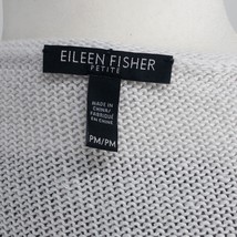 Eileen Fisher Petite Sweater Organic Cotton Linen Striped Grey White Medium - £34.26 GBP