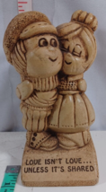 Paula Figurine Couple in Love Isn&#39;t Love...Unless It&#39;s Shared Statue Wood Gift Y - £4.74 GBP